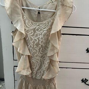 Ruffle and lace Peplum top